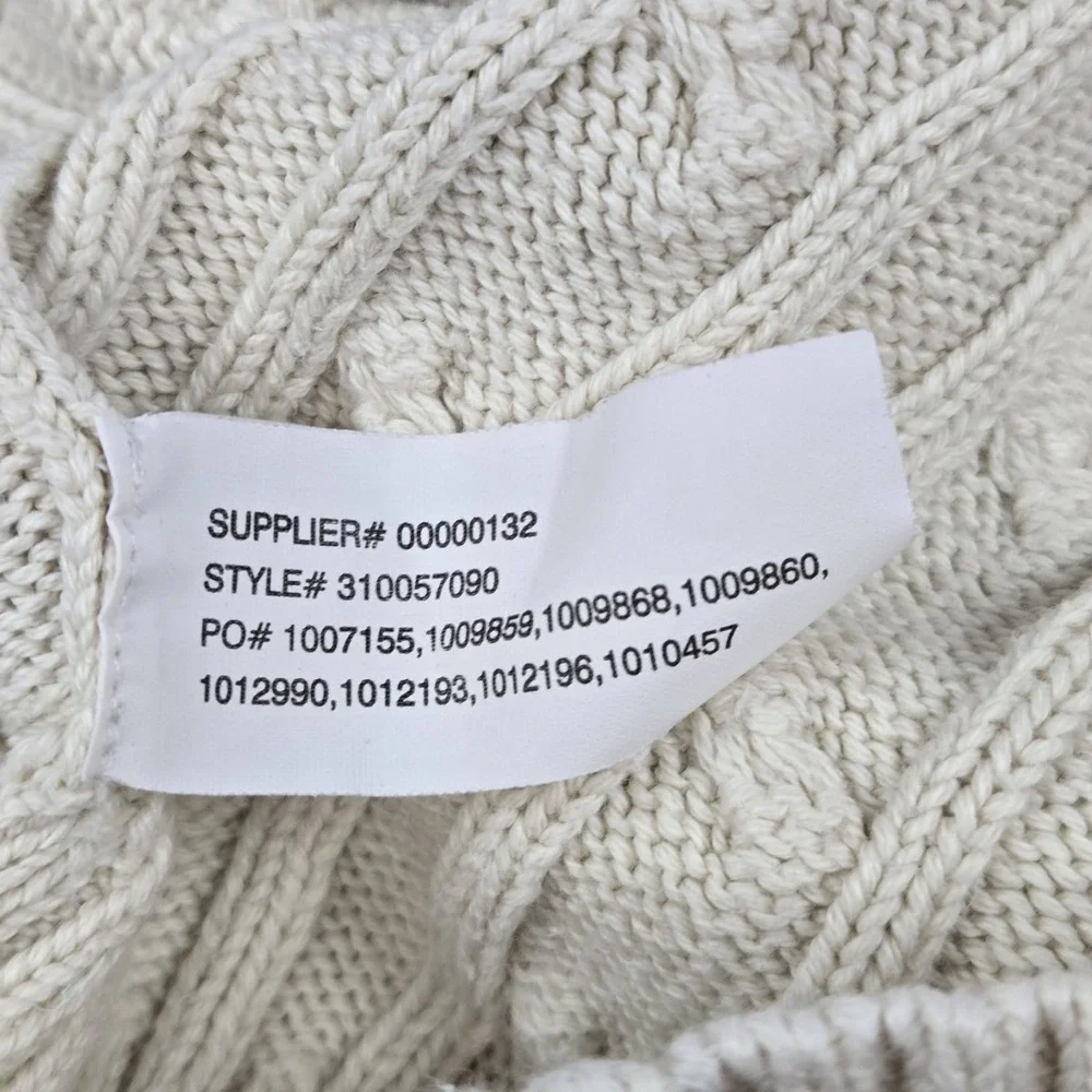Ralph Lauren Toddler Sweater 24M Beige Embroidered Cable Knit Pony Logo